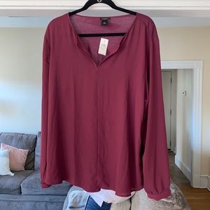Nwt xl Ann Taylor factory maroon blouse
